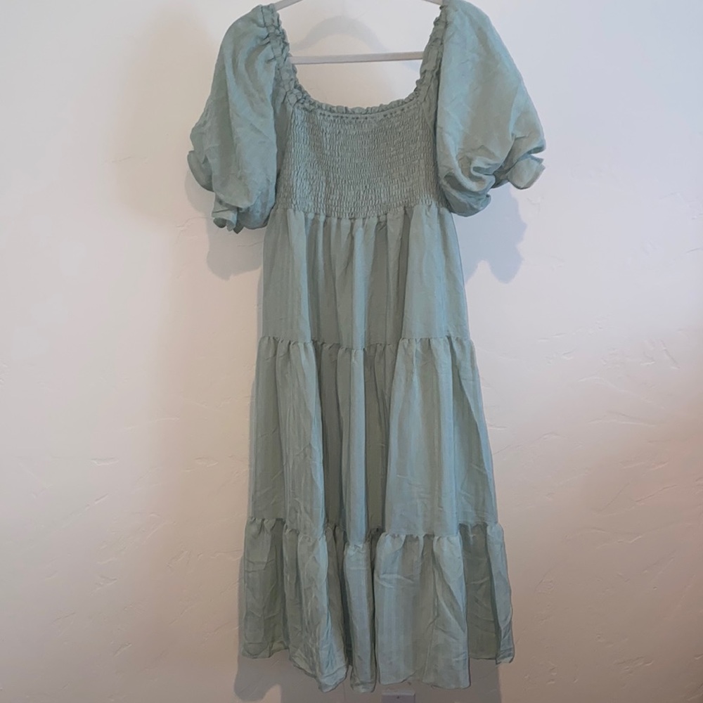 MINT OFF THE SHOULDER MAXI DRESS